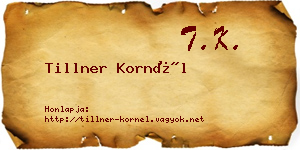 Tillner Kornél névjegykártya
