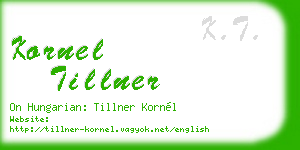 kornel tillner business card